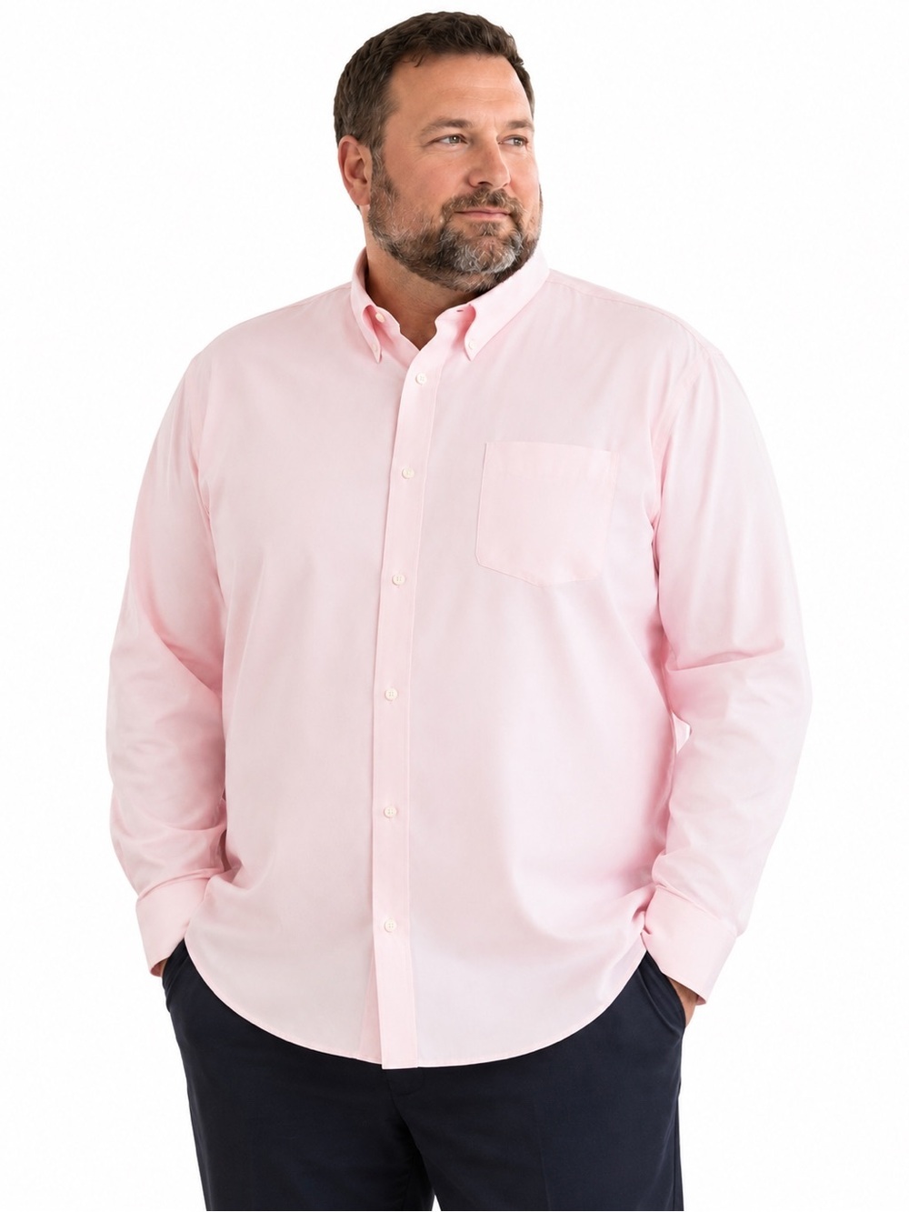 Rochester Men's Classic Button-Down Shirt in Light Pink
